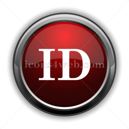 ID icon. Red glossy web icon with shadow - Icons for website