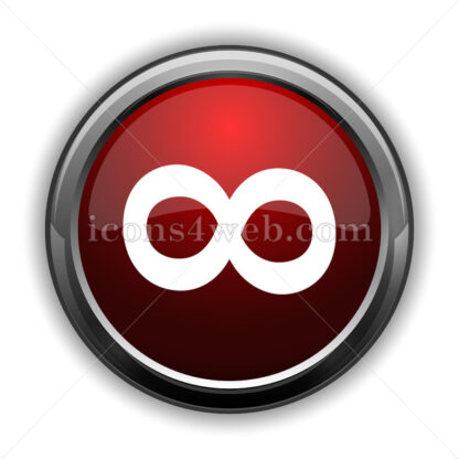 Infinity sign icon. Red glossy web icon with shadow - Icons for website