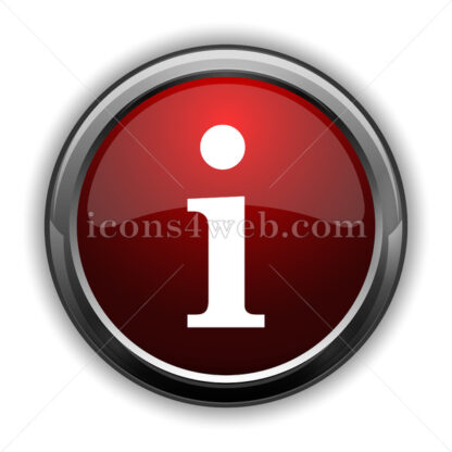 Information icon. Red glossy web icon with shadow - Icons for website