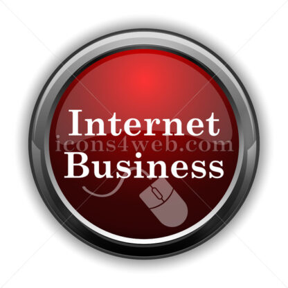 Internet business icon. Red glossy web icon with shadow - Website icons