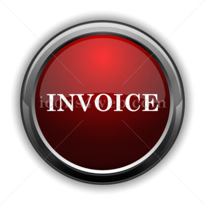 Invoice icon. Red glossy web icon with shadow - Icons for website