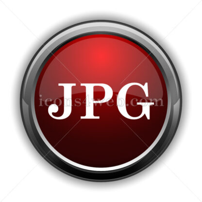 JPG icon. Red glossy web icon with shadow - Icons for website