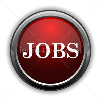 Jobs icon. Red glossy web icon with shadow - Icons for website
