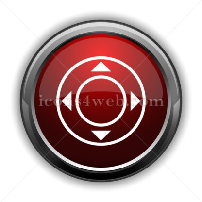 Joystick icon. Red glossy web icon with shadow - Icons for website