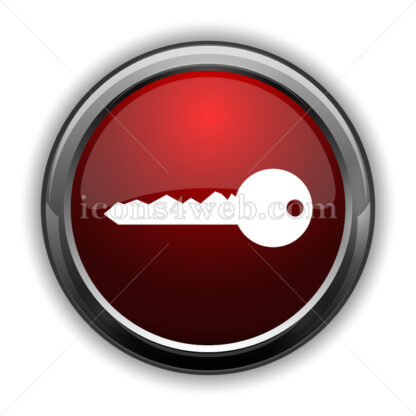 Key icon. Red glossy web icon with shadow - Icons for website