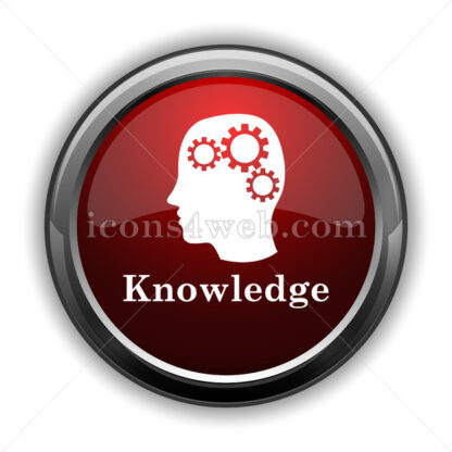 Knowledge icon. Red glossy web icon with shadow - Icons for website
