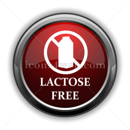 Lactose free icon. Red glossy web icon with shadow - Icons for website