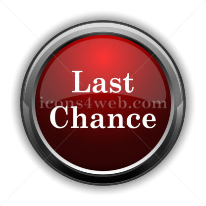 Last chance icon. Red glossy web icon with shadow - Icons for website
