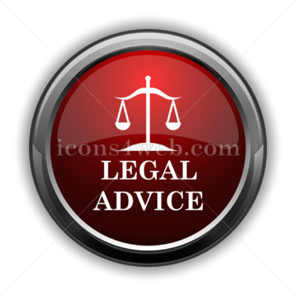 Legal advice icon. Red glossy web icon with shadow - Icons for website