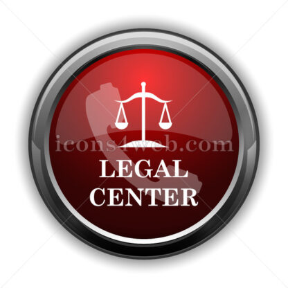 Legal center icon. Red glossy web icon with shadow - Icons for website