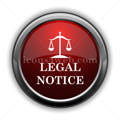 Legal notice icon. Red glossy web icon with shadow - Icons for website