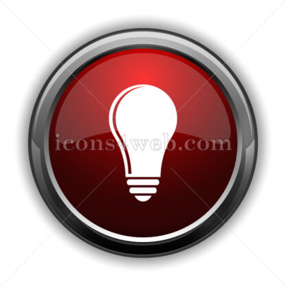 Light bulb – idea icon. Red glossy web icon with shadow - Icons for website