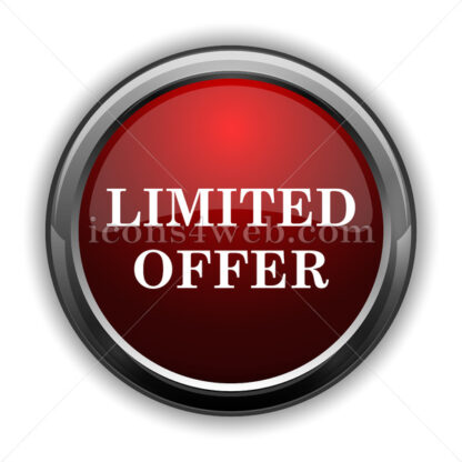 Limited offer icon. Red glossy web icon with shadow - Icons for website