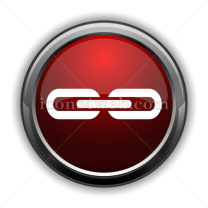 Link icon. Red glossy web icon with shadow - Icons for website
