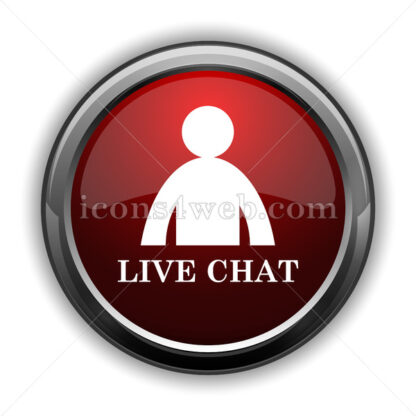 Live chat icon. Red glossy web icon with shadow - Icons for website