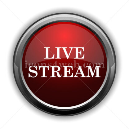 Live stream icon. Red glossy web icon with shadow - Icons for website