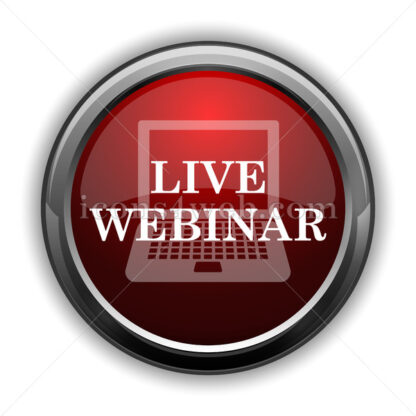 Live webinar icon. Red glossy web icon with shadow - Icons for website