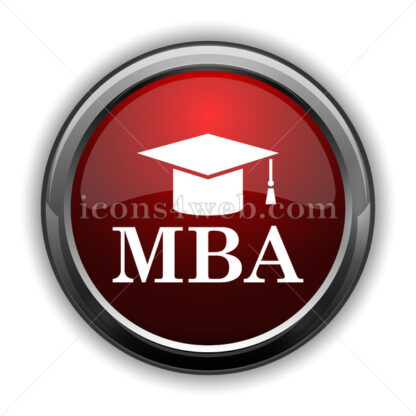 MBA icon. Red glossy web icon with shadow - Website icons