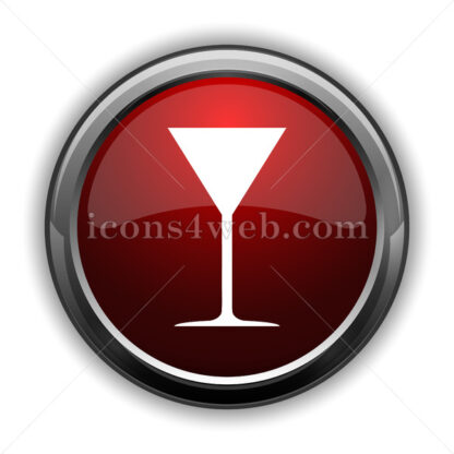 Martini glass icon. Red glossy web icon with shadow - Icons for website