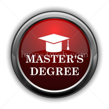 Master’s degree icon. Red glossy web icon with shadow - Website icons