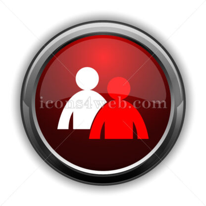 Mentoring icon. Red glossy web icon with shadow - Icons for website