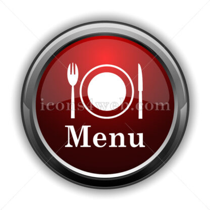 Menu icon. Red glossy web icon with shadow - Icons for website