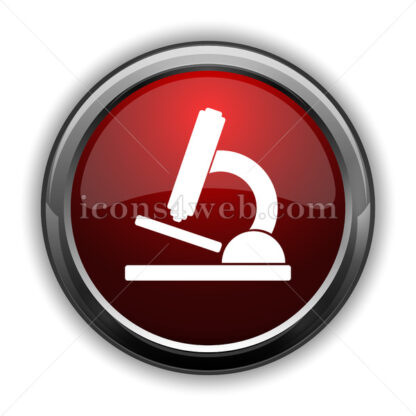 Microscope icon. Red glossy web icon with shadow - Icons for website