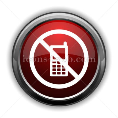 Mobile phone restricted icon. Red web icon with shadow - Icons for website