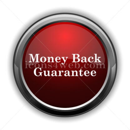 Money back guarantee icon. Red glossy icon with shadow - Icons for website