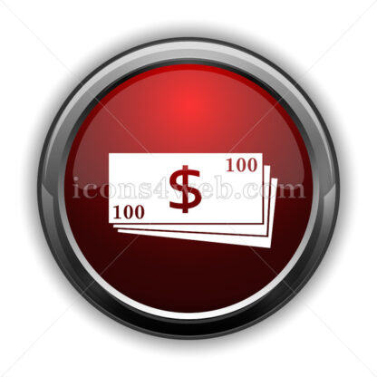 Money icon. Red glossy web icon with shadow - Icons for website