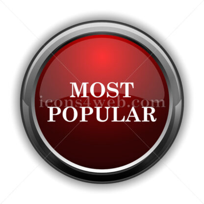 Most popular icon. Red glossy web icon with shadow - Icons for website