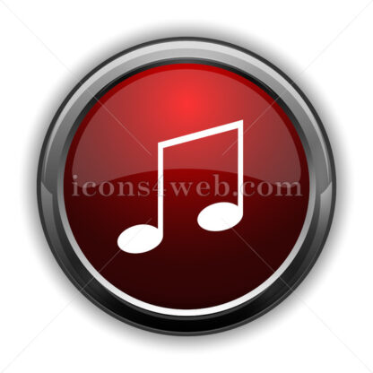 Music icon. Red glossy web icon with shadow - Icons for website