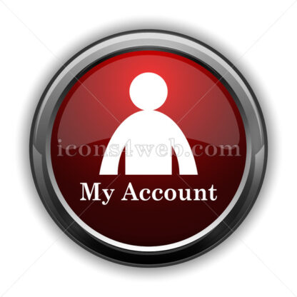 My account icon. Red glossy web icon with shadow - Icons for website