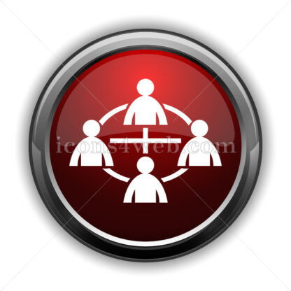 Network icon. Red glossy web icon with shadow - Website icons