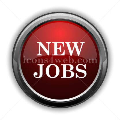 New jobs icon. Red glossy web icon with shadow - Icons for website