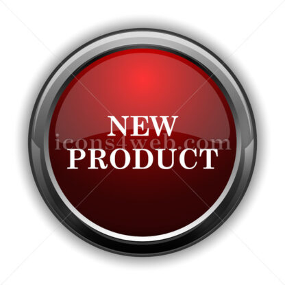 New product icon. Red glossy web icon with shadow - Icons for website