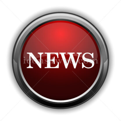 News icon. Red glossy web icon with shadow - Icons for website
