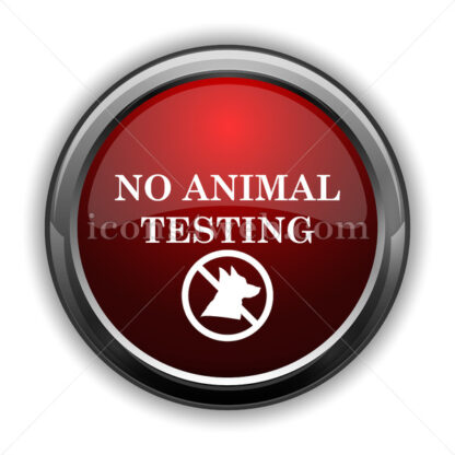 No animal testing icon. Red glossy web icon with shadow - Icons for website