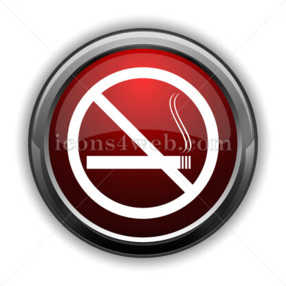 No smoking icon. Red glossy web icon with shadow - Icons for website