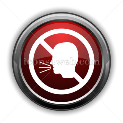 No talking icon. Red glossy web icon with shadow - Icons for website