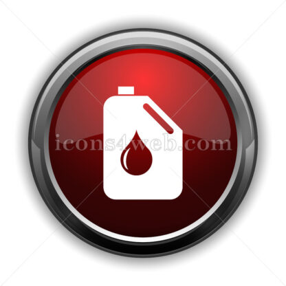 Oil can icon. Red glossy web icon with shadow - Icons for website