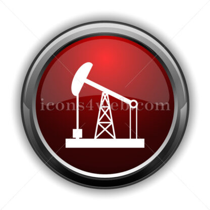 Oil pump icon. Red glossy web icon with shadow - Icons for website