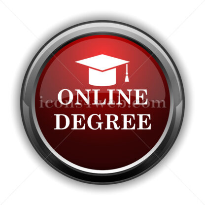 Online degree icon. Red glossy web icon with shadow - Website icons