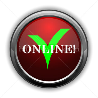 Online icon. Red glossy web icon with shadow - Website icons