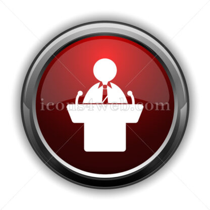 Orator icon. Red glossy web icon with shadow - Website icons