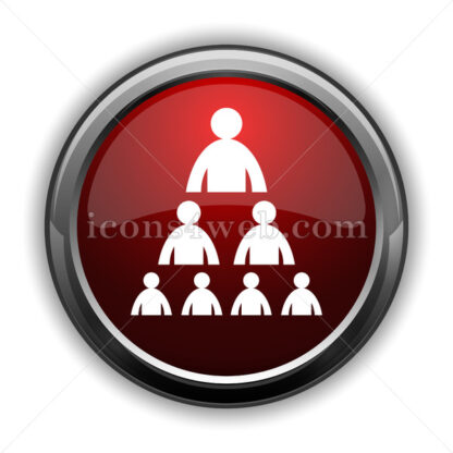 Organizational chart with people icon. Red glossy web icon - Website icons