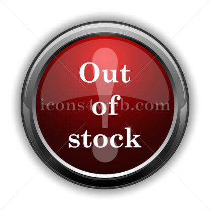 Out of stock icon. Red glossy web icon with shadow - Icons for website