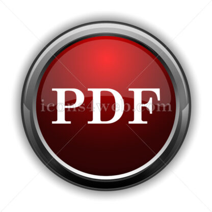 PDF icon. Red glossy web icon with shadow - Icons for website