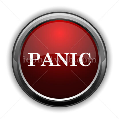 Panic icon. Red glossy web icon with shadow - Icons for website