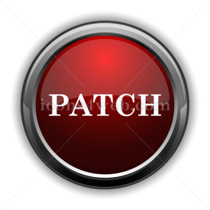 Patch icon. Red glossy web icon with shadow - Icons for website